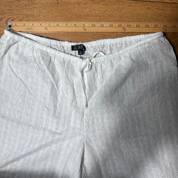 J.Crew Eyelet beach pant with tassels CA881 SZ XL White Beach Vacation Pool - Picture 8 of 10